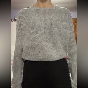 Streetwear Society Grey Cropped Sweater